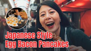 Japanese Style Egg Bacon Pancakes - Japanese Street Food 2