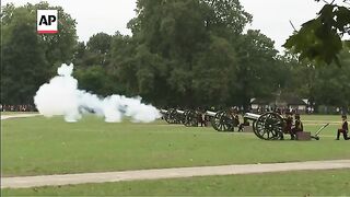 41-gun salute in London's Hyde Park to mark two years since King Charles' accession