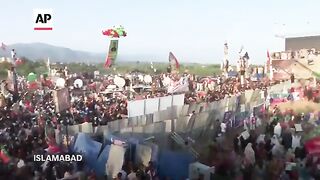 Thousands of supporters of ’s imprisoned ex-PM Imran Khan rally in Islamabad area