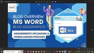 MS Word BLOG Assignments Uploading & Downloading Process Live Class | TLCC