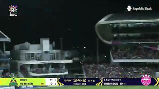 Hetmyer 2 sixes  1 four