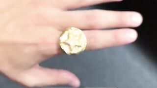 Men's Real Gold & Natural Diamond Star Ring