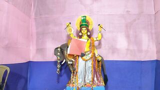 Vishwakarma idol and puja mandap near Milan Sangha Club, Sodepur