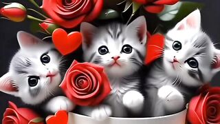 cute cat with roses //cat videos //cuteness