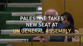 Palestine takes new seat at UN General Assembly