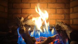 Gas Burning Fireplace Blue And Orange Flame