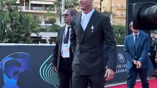 Cristiano Ronaldo at Champions League Draw 2024