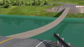 Cars vs Suspension Bridge Challenge #2 in BeamNG Drive!