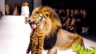 A child makes an exciting fashion show