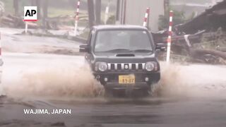 Several missing after heavy rain pounds Japan’s Noto region.