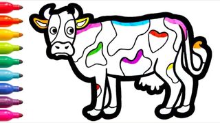 How to Draw a Beautiful Cow for Kids | Learn Animals and Sounds #10