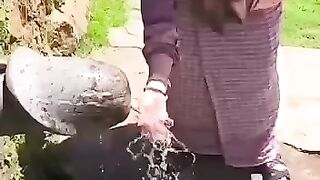 Girl Drinking Water from Penis Shaped Tab