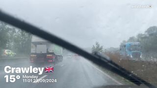 Downpours M23 Southbound West Sus - Mon 24/Sep/24