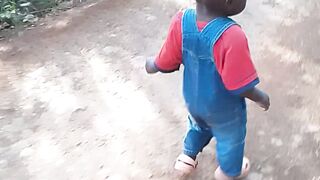 Baby could not wait after learning how to walk