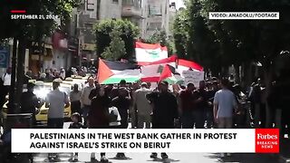 Palestinians Gather In Protest Against Israel's Strikes On Lebanon Following Recent Attack On Beirut