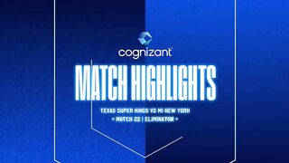 Cognizant Major League Cricket Eliminator Highlights _ Texas Super Kings Vs. MI New York