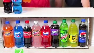 Match Every Single Color of Soda  Brothers play head to head soda matching game of every different color