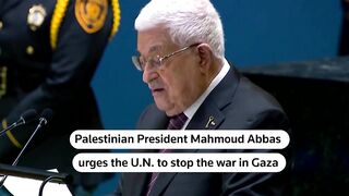 Mahmoud Abbas urges UN to stop the war in Gaza _ REUTERS.