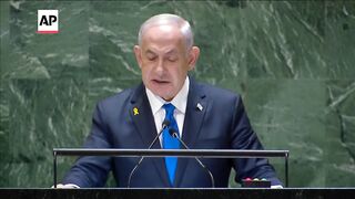 Netanyahu tells Lebanese, 'we're not at war with you, we're at war with Hezbollah'.