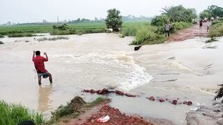 Water over flow video in village