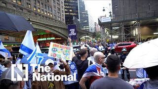 Pro-Palestine and pro-Israeli protests as Benjamin Netanyahu is in New York