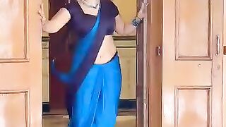 Blue saree fashion south India saree fashion