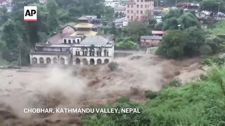 Flooding and landslides in Nepal kill at least 66 people.