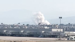 Smoke billows following a strike on Dahiyeh, southern Beirut _ AFP.