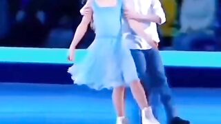 Cute Children are dancing on ice