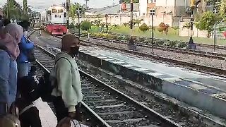 Waiting for the Train in Indonesia