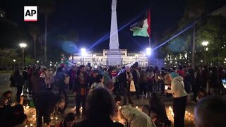 Argentines hold vigil a year into the Israel-Hamas war.