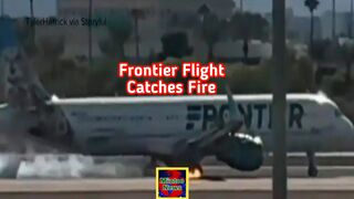 Authorities investigate after Frontier flight catches fire during emergency landing