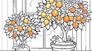 The beauty of the orange tree that decorates the house