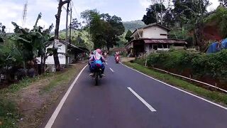 Afternoon walk along the beautiful and beautiful village scenery, Cianjur Indonesia