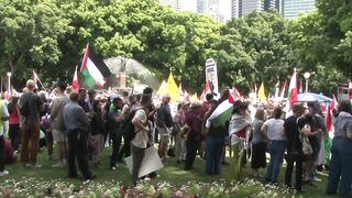 Pro-Palestinian supporters rally in Sydney ahead of Israel-Hamas war anniversary _ AFP.