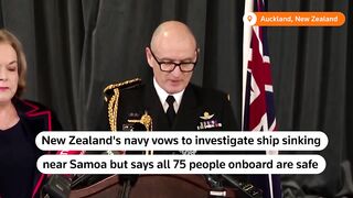 New Zealand navy ship sinks off Samoa, all 75 onboard survive _ REUTERS.