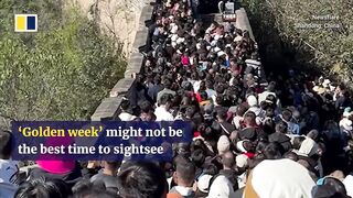 Tourists stuck on China’s Great Wall for 2 hours during National Day holiday.