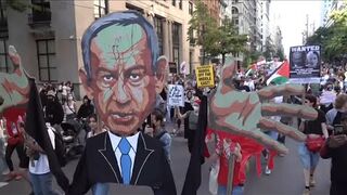 Pro-Palestinian protest staged in New York ahead of one year anniversary of Israel-Hamas war