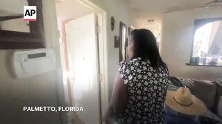 Florida family emotional after returning home to ripped roof after Hurricane Milton.