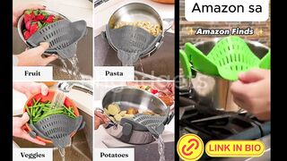 Adjustable Silicone Clip On Strainer for Pots, Pans, and Bowls #trending