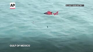 US Coast Guard rescues man stranded in Gulf of Mexico after Hurricane Milton.