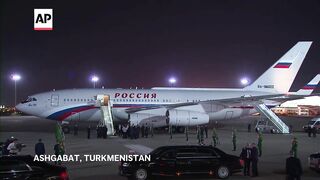 Putin lands in Ashgabat ahead of commemoration for Turkmen poet, meeting with Iran's president.