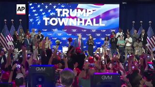 Trump’s Pennsylvania town hall turns into impromptu concert after medical incidents.