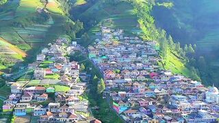 Beautiful view mountain and village