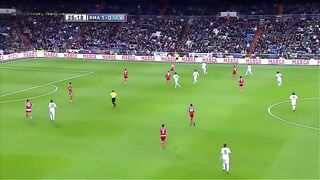 One of the most beautiful goals from the legend Cristiano against Sevilla with his weak shot from outside the box, a bravery made up for it.