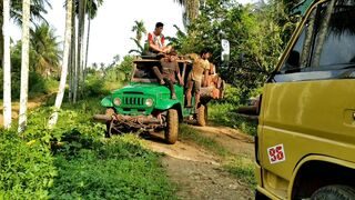 Timber shipping in the villages of Sumatra island