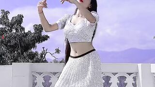 GIRL DANCE VIDEO , WHITE DRESS  WITH LONG HAIRS