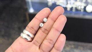 14K White Gold & Natural Diamond Solitaire Earrings