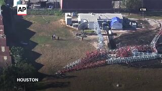 Aftermath of helicopter crash in Houston, Texas, killing 4 people.