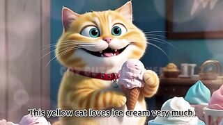 Cat eating ICE cream